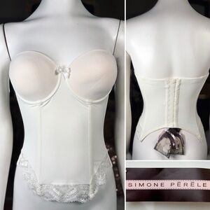 Simone Perele Cream Stretch Convertible “Avant” Corset Bustier, Sz 32C